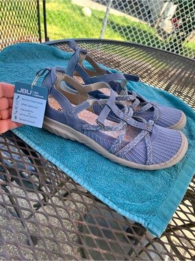 JBU Women's Light Blue Strappy Casual Sporty Sandal